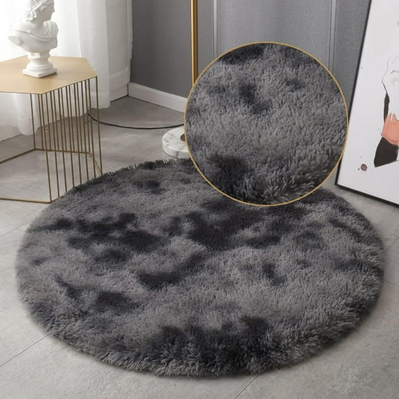 Nvzi-a Bathroom Rug Mat , Non-Slip Plush Shaggy Bath Carpet, Machine Wash Dry, Bath Mats for Bathroom Floor, Tub and Shower, Bathroom Runner Bathmat Accessories Decor 31*31inch (Gark Grey)