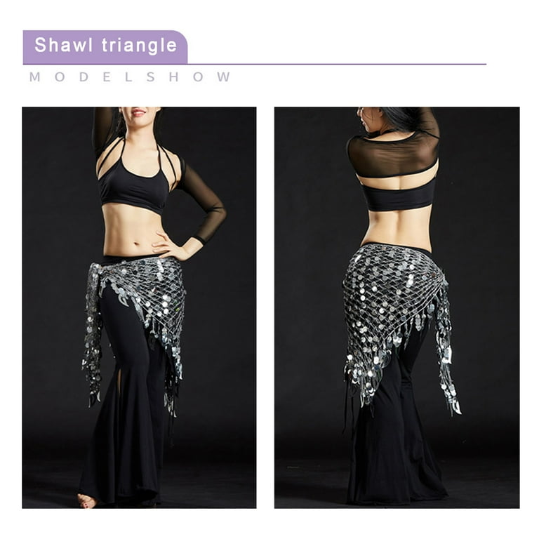 Triangle Sequins Tassel Hip Belt Waist Chain for Belly Dance Latin