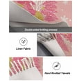 thumbnail image 4 of Pink Christmas Tree Area Rug 3x5 Living Rug with Tassel Woven Cotton Entryway Rugs Washable Bedroom Rugs Aesthetic Nursery Carpet Pink Golden Xmas Tree Snowflake Winter Floor Mat for Laundry Room, 4 of 5