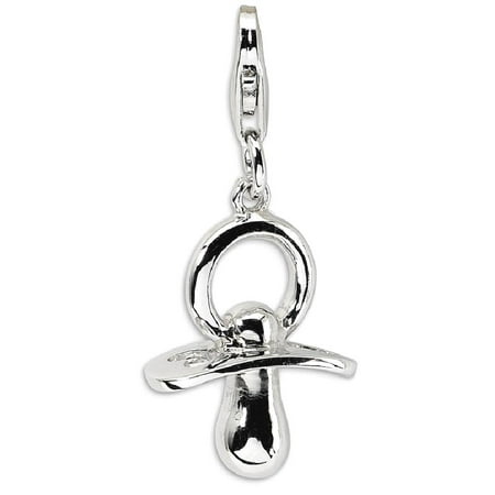 Pacifier Charm Jewelry - ICE CARATS 925 Sterling Silver 3 D Pacifier Lobster Clasp Pendant Charm Necklace Baby Fine Jewelry Ideal Gifts For Women Gift Set From Heart