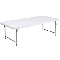 Bowery Hill 59" x 29" Plastic Folding Kids Table in Granite White