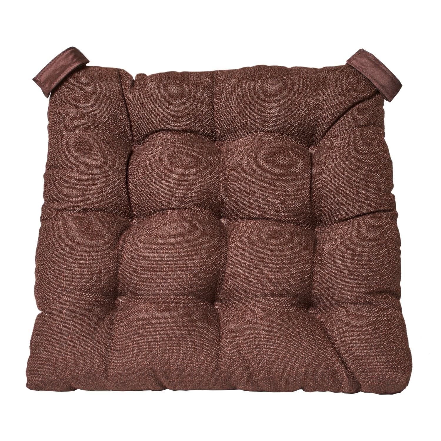 Mainstays Textured Chair Seat Pad (Chair Cushion), Brown Color, 1-Piece, 15.5" x 16"