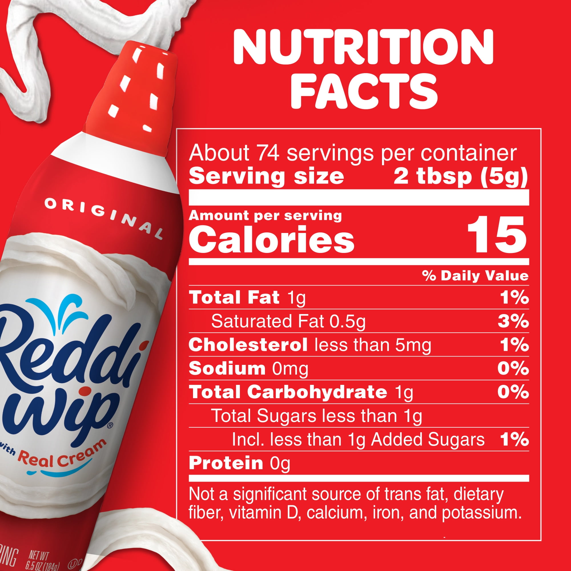 Reddi-wip Original Whipped Topping Made with Real Cream, 13 oz