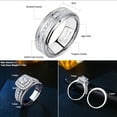 thumbnail image 3 of Newshe Jewellery Wedding Rings Set for Him and Her Women Mens Tungsten Bands AAAAA Cz Princess Cross 2.3Ct 925 Sterling Silver Size 9&7, 3 of 7