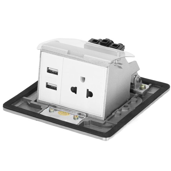 Enchufe Emergente rápido ANGGREK Toma eléctrica de Piso integrado Panel Resistente a Los Arañazos Interfaz USB Dual