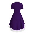 thumbnail image 3 of Christmas Dress for Women Clearance Retro Short Sleeve Splicing Evening Party Prom Vintage Dress, 3 of 3