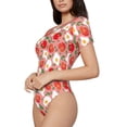 thumbnail image 2 of The Xecao Tomatoes Women's Crew Neck Body Suit, a short-sleeved bodysuit and basic swimsuit, both comfort and style for dating and daily life, 2 of 9