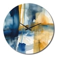 thumbnail image 2 of Designart "Fusion of Blue and Gold V" Fractals Oversized Wall Clock, 2 of 5