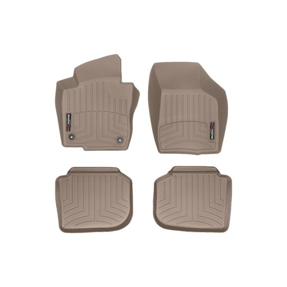 WeatherTech Custom Fit FloorLiners compatible with 2020-2022 VW Passat - 1st & 2nd Row (2-pc. Rear Liner), Tan