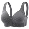 thumbnail image 2 of WCJM Women's nylon Black chemical fiber underwear Women's Front Buckle Underwear Thin Style Gathered Without Steel Ring Adjustable Large Chest Vest Style Bra, 2 of 8