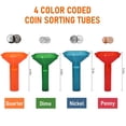 thumbnail image 2 of WHEANG Counting Tubes Set Of 4 Color Coded Tubes Includes 200 Assorted Flat For Quarters Dimes, 2 of 6