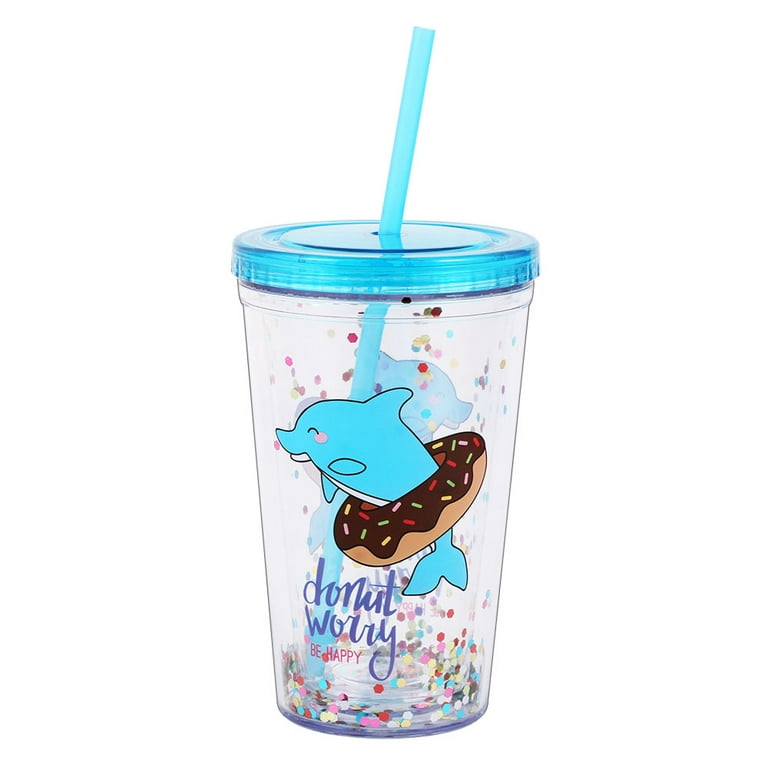 Home Tune Cute Tumbler with Lid and Straw Double Wall Insulated Acrylic Cup  for Girls Boys Kids, 18oz/550ml (Rocket)