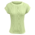 thumbnail image 4 of Yubnlvae Green 2025 Women's Round Neck Loose Short Sleeved Women's T Shirt, S, 4 of 5