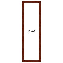 13x49 Walnut Brown Veneer Real Wood Picture Frame Width 1.75 inches | Interior Frame Depth 0.5