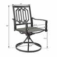 thumbnail image 4 of Kozyard Modern Classic Outdoor Metal Swivel Chairs  ( 2 Pack Dark Brown ), 4 of 6