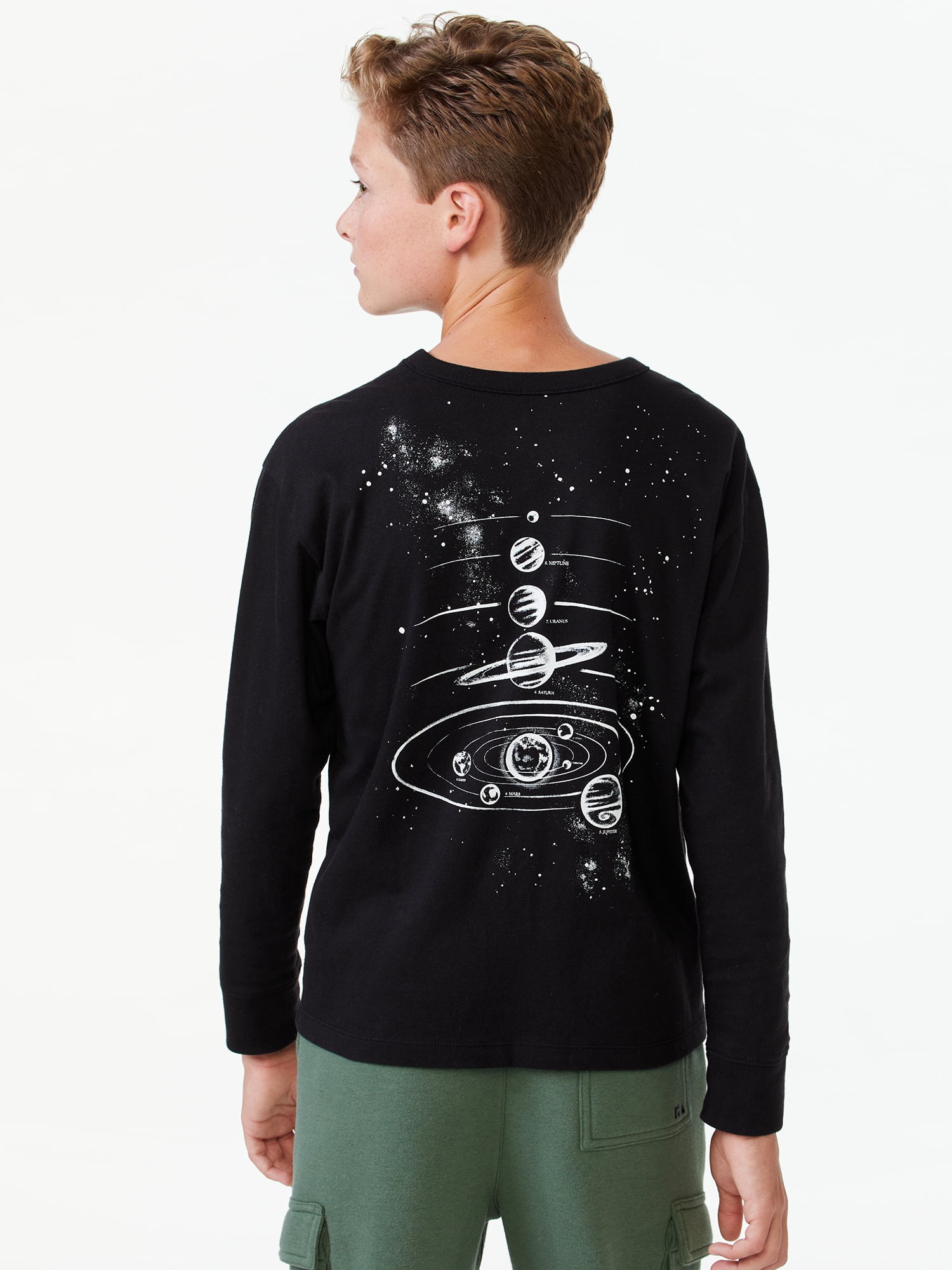 Free Assembly Boys Long Sleeve Graphic Tee, Sizes 4-18