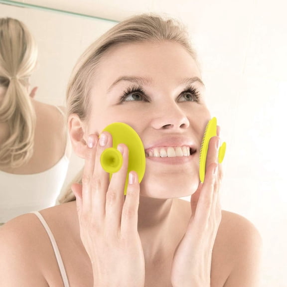 1X Facial Cleansing Brush 1Pc Soft Silicone Facial Cleansing Brush Pad Exfoliator Scrub Scrubby for Massage Pore Blackhead Removing Present for Girl Sister Bathroom Products