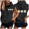 thumbnail image 3 of Sombrero Superior para las Mujeres Manga Corta Delantera Y Trasera Impresa Cuerda de Bolsillo con Capucha Sudadera Superior, Desgaste Casual Toda la Temporada, 3 of 5