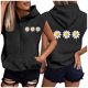thumbnail image 2 of Sombrero Superior para las Mujeres Manga Corta Delantera Y Trasera Impresa Cuerda de Bolsillo con Capucha Sudadera Superior, Desgaste Casual Toda la Temporada, 2 of 5