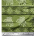 thumbnail image 1 of Soimoi Satin Silk Fabric Floral & Elephant Block Print Fabric by The Yard 42 Inch Wide, 1 of 1