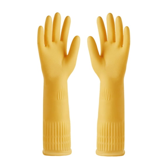 Guantes de goma Bewildely 2X utensilio de cocina herramienta de jardinería mano de obra larga duración sin fugas gran sellado Suministros de limpieza para El hogar Amarillo S
