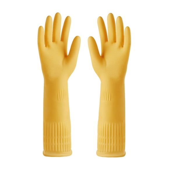 Guantes de goma Bewildely 2X utensilio de cocina herramienta de jardinería mano de obra larga duración sin fugas gran sellado Suministros de limpieza para El hogar Amarillo S