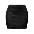 thumbnail image 5 of Sequin Mini Skirt for Women Sparkly Skirt Stretchy Bodycon Glitter Skirts Christmas Night Out Party,Black - XL, 5 of 6