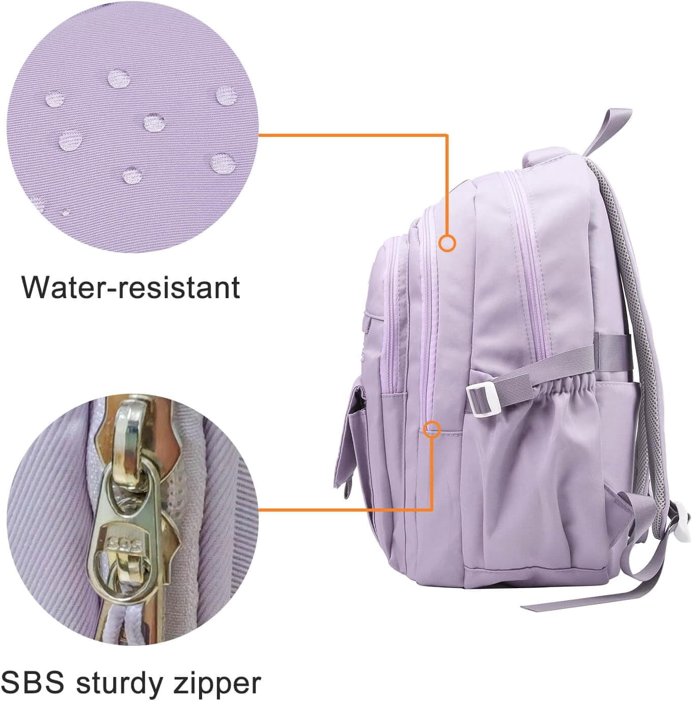 BTEPSGA Large School Backpack, College Aesthetic Laptop Bookbag for Women,Purple