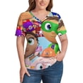 thumbnail image 4 of Super Why Women's Shirt V-Neck Breathable Short-Sleeve T-Shirt Casual Fashion Tee Soft & Trendy Blouse 2XL, 4 of 8