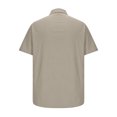 thumbnail image 4 of WREESH Men's Button Down Shirts Casual Work Shirts Solid Color Short Sleeve Turndown Collar Shirts Khaki, 4 of 6