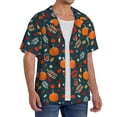 thumbnail image 2 of Gukieu Autumn with Pumpkins Print Men's Short-sleeved Shirts, Button-down Pocket Shirts, T-shirts, Beach Vacation Travel Summer Clothing-3X-Large, 2 of 5