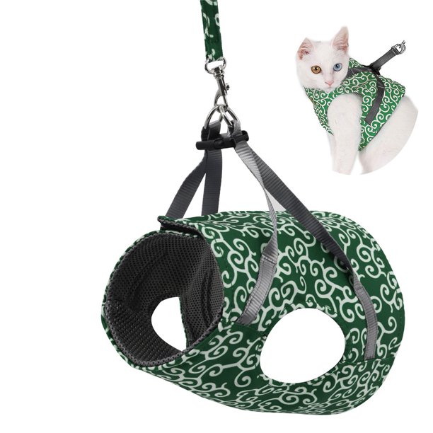 Methold Arnés para caminar para mascotas, juego de correa, a prueba de Escape, ajustable, suave, chaleco para animales pequeños, cuerda para ropa Ropa para mascotas Verde S Methold PT000095-06