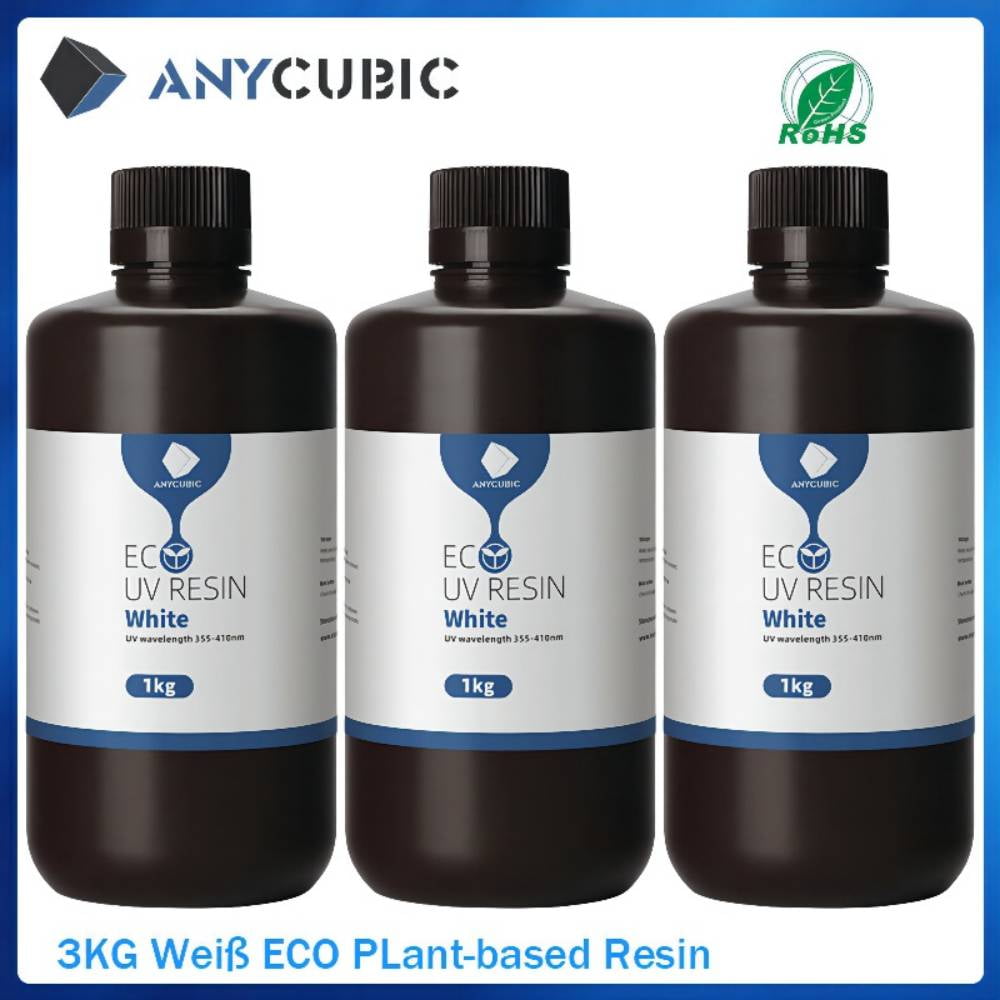 ANYCUBIC 3D Printer Resin, 405nm UV Eco PlantBased Rapid Resin, Low Odor, Photopolymer Resin