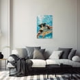 thumbnail image 2 of ZHONGYUTONG Turtle Wall Art for Bathroom Ocean Animal Canvas Sea Theme Pictures Coastal Beach Painting for Toilet Decor Framed (12.00" x 18.00"), 2 of 5