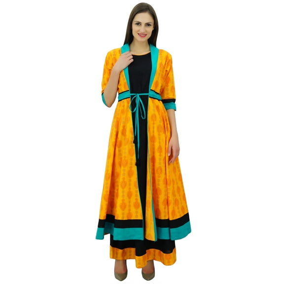 Bimba 2 Pcs Designer Flaired Dress With Tie Knot Jacket Kurta Designer Kurti