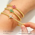 thumbnail image 5 of Turandoss Girlfriend Sister Gifts Birthday Gifts for Girlfriend Her Personalized 14K Gold Plated Cross Charm Created Aquamarine March Birthstone Beads Bracelet for Women Jewelry, 5 of 7