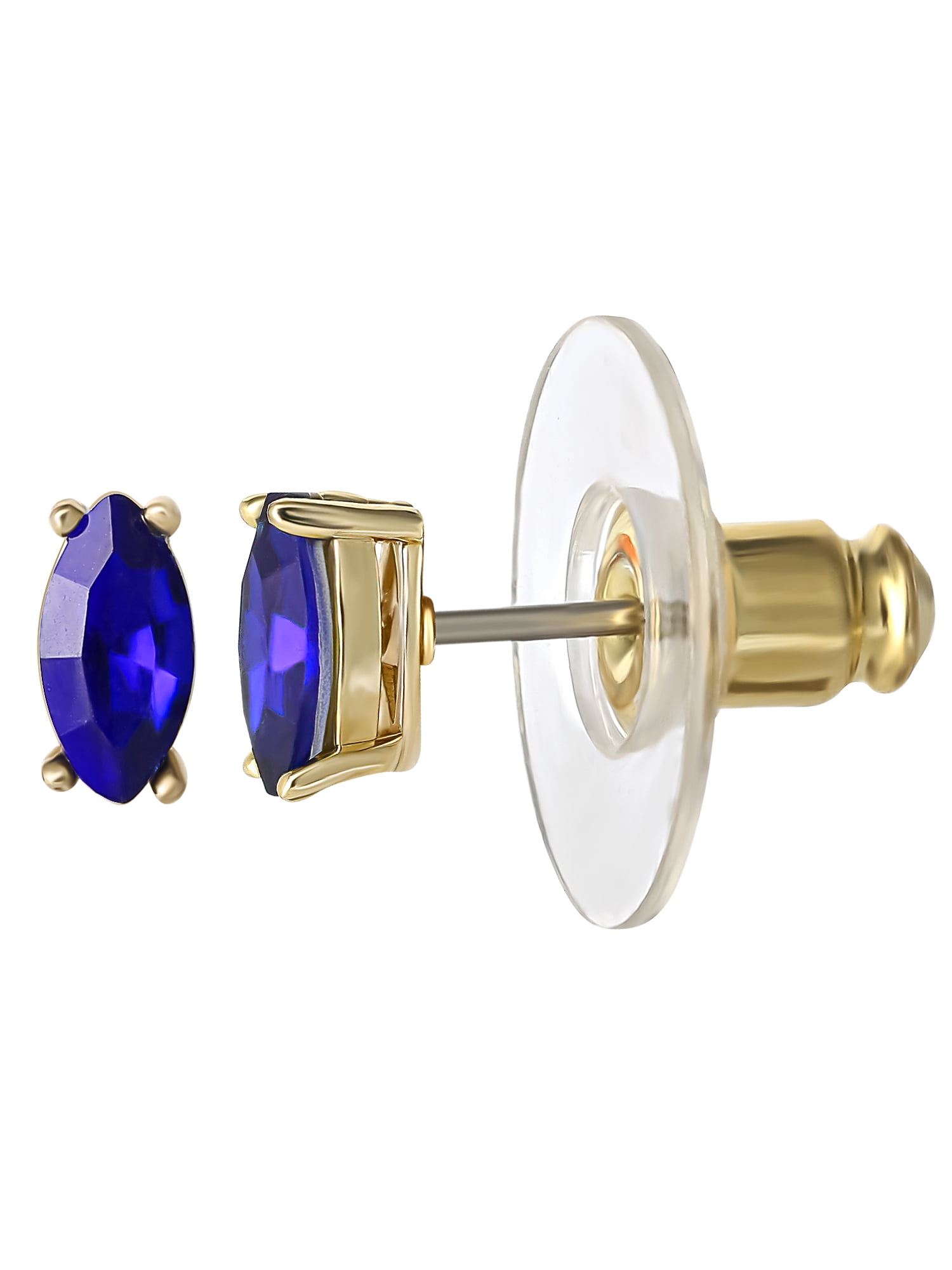 Believe by Brilliance Women's 14k Gold Flash Plated Cubic Zirconia Stud Earrings Set, 6 Pairs
