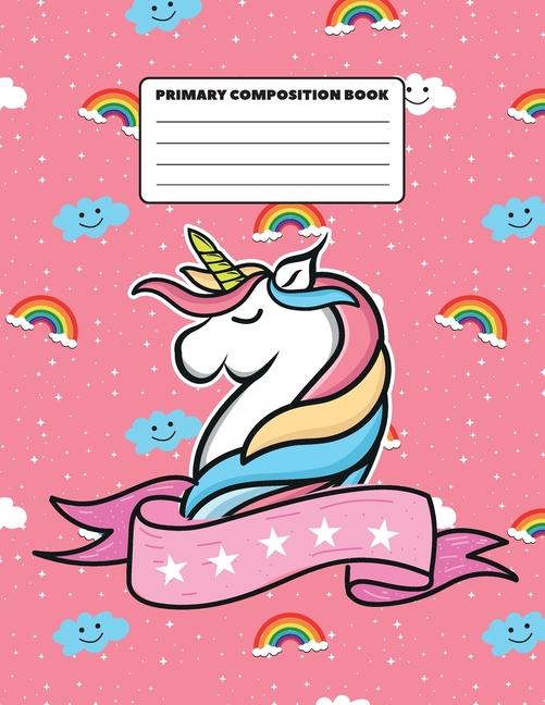 School Time Primary Composition Book Cute unicorn book for primary