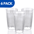 Plastic Drinking Glasses Tumblers Clear, 18 oz Lightweight and
