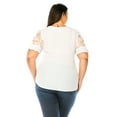 thumbnail image 3 of Women's Plus Size Classic Solid Top with Lace Accent - Casual and Elegant, 3 of 6