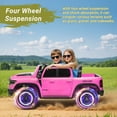 thumbnail image 3 of CASEMIOL 2-Seater 24V Kids Ride on Toys Truck with Remote Control, Licensed RAM 1500 RHO Battery Powered Car for Kids, Electric Ride on Car w/ 3-Point Seat Belts, Bluetooth Music, LED Lights, Pink, 3 of 10