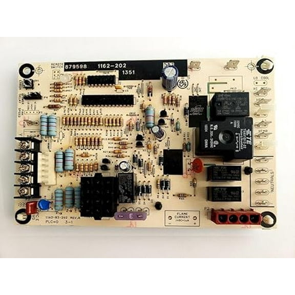Direct Replacement 1162-202 1162-83-202 **Original Connectors** Factory Certified for YORK COLEMAN LUXAIRE 879598 Furnace Control Circuit Board