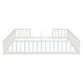 thumbnail image 6 of Mirightone Montessori Double Floor Bed for 2, Wood Twin Size Floor bed Frame with Guardrails for Sibling (White), 6 of 13