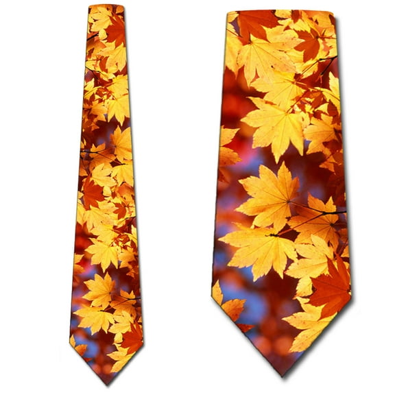 Autumn Leaves Tie Mens Fall Neckties by Three Rooker
