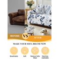 thumbnail image 5 of Blue Botanical Couch Cover for Dogs, Spring Floral Watercolor Leaf Washable Sofa Covers Slipcover for Pets Dogs Futon Cover, Couch Recliner Covers, Oversized Chair Slipcover 71"x91", 5 of 9