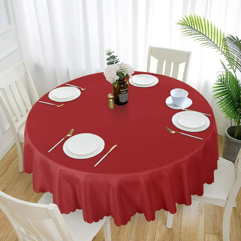 Round Table Cloth – Washable Water Resistance Microfiber Tablecloth Decorative Table Cover for Banquet Party Kitchen Dining Room, Red, Inch Diameter Round - Walmart.com