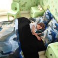 thumbnail image 5 of Manfei Wild T-Rex Animals 7 Pieces Full Size Bedding Sets,Retro Triceratops Dinosaur Full Size Bed in a Bag,Blue Yellow,Black Reversible, 5 of 6