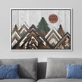 thumbnail image 3 of PixonSign Framed Canvas Print Wall Art Sunny Pine Tree Mountain Nature Wilderness Digital Art Wood Panel Landscape Farmhouse/Country Relax/Calm/Cozy Geometric Abstract - 16"x24" White, 3 of 5