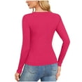 thumbnail image 4 of Women Fall Clothes Trendy Tank Tops Cotton Loose Vneck 3/4 Sleeve Shirts Cropped Sweatshirts Plus Size, 4 of 4