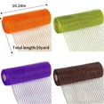 thumbnail image 6 of 10 Inch x 30 feet Deco Mesh Ribbon for Wreaths All Colors Metallic Foil Green/Orange/Purple/Brown Rolls Wreath Making Supplies for Crafting (4 Pack), 6 of 7